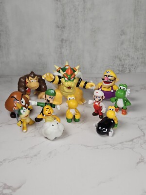 Super Mario Brothers PVC Figures Lot Assorted Brands Rare Bullet Bill Wario