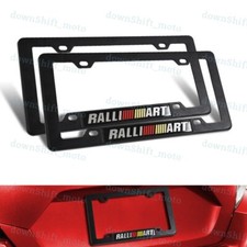2 Pc Ralliart Car Emblem Wabs License Plate Tag Frame For Mitsubishi Lancer Evo