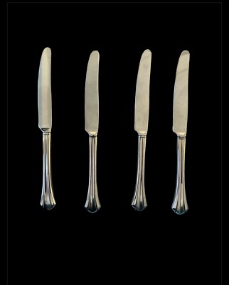 4 Oneida Deluxe Rushmore Stainless Flatware Dinner Knife Place 9.5  EUC Silver