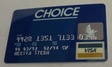Choice Bank Credit Card Visa - Un-Signed Vintage Expired Collectible B