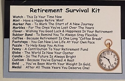 Retirement Survival Kit In A Can – Novelty Gift & Fun Card For Coworker Leaving Work, Jemsideas