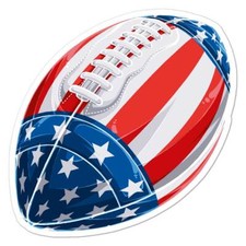 US American Flag Football, Vinyl Decal Sticker, Indoor Outdoor, 3 Sizes, 8124