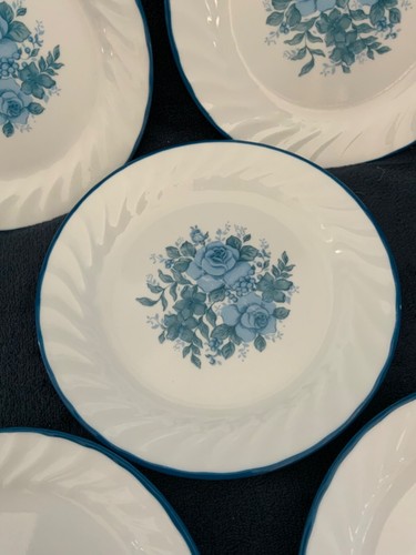 5 Corelle Blue Velvet Roses Salad/Dessert Plates 7" Lot preowned EUC Corning - Picture 2 of 4