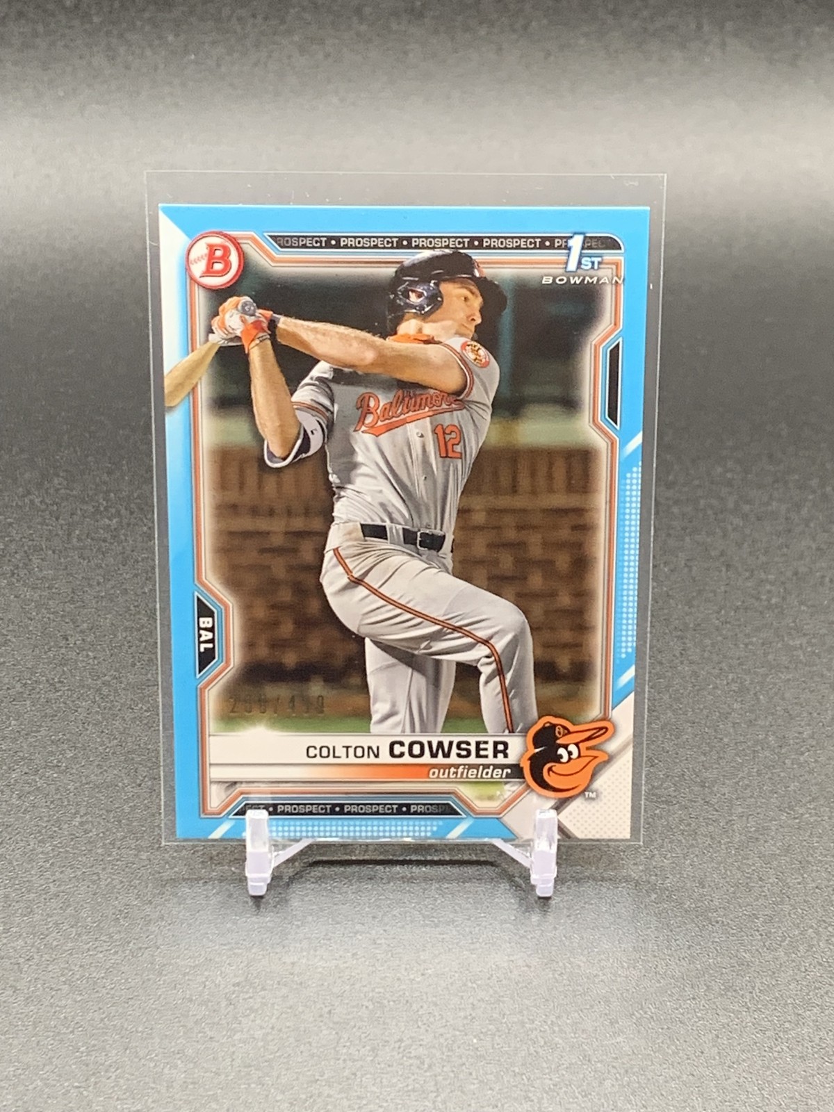 2021 Bowman Draft Colton Cowser 1st Sky Blue Paper /499 | Baltimore Orioles
