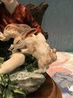Vtg DEAR Sculpture Artistiche Italy Auro Belcari Hand Painted Boy & RabbIts RARE — photo 3