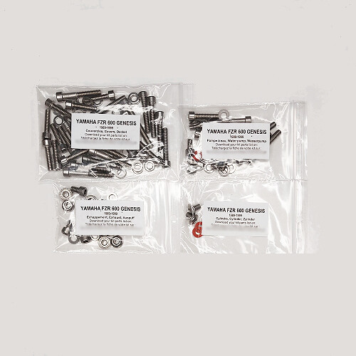 Visserie inox FZR 600 Genesis Yamaha kit moteur premium anti-rouille
