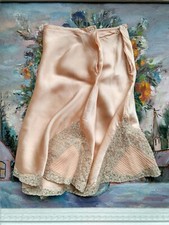 1930's silk satin and lace tap pants - Small / Medium