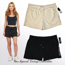 Bebe Women's Neon Lites Logo Active/Lounge Shorts, French Terry Plus Sizes 1X-3X