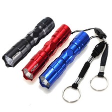 Mini 3W 3-Watt LED Flashlight Keychain Light AA Battery Torch Shape 4 Colors