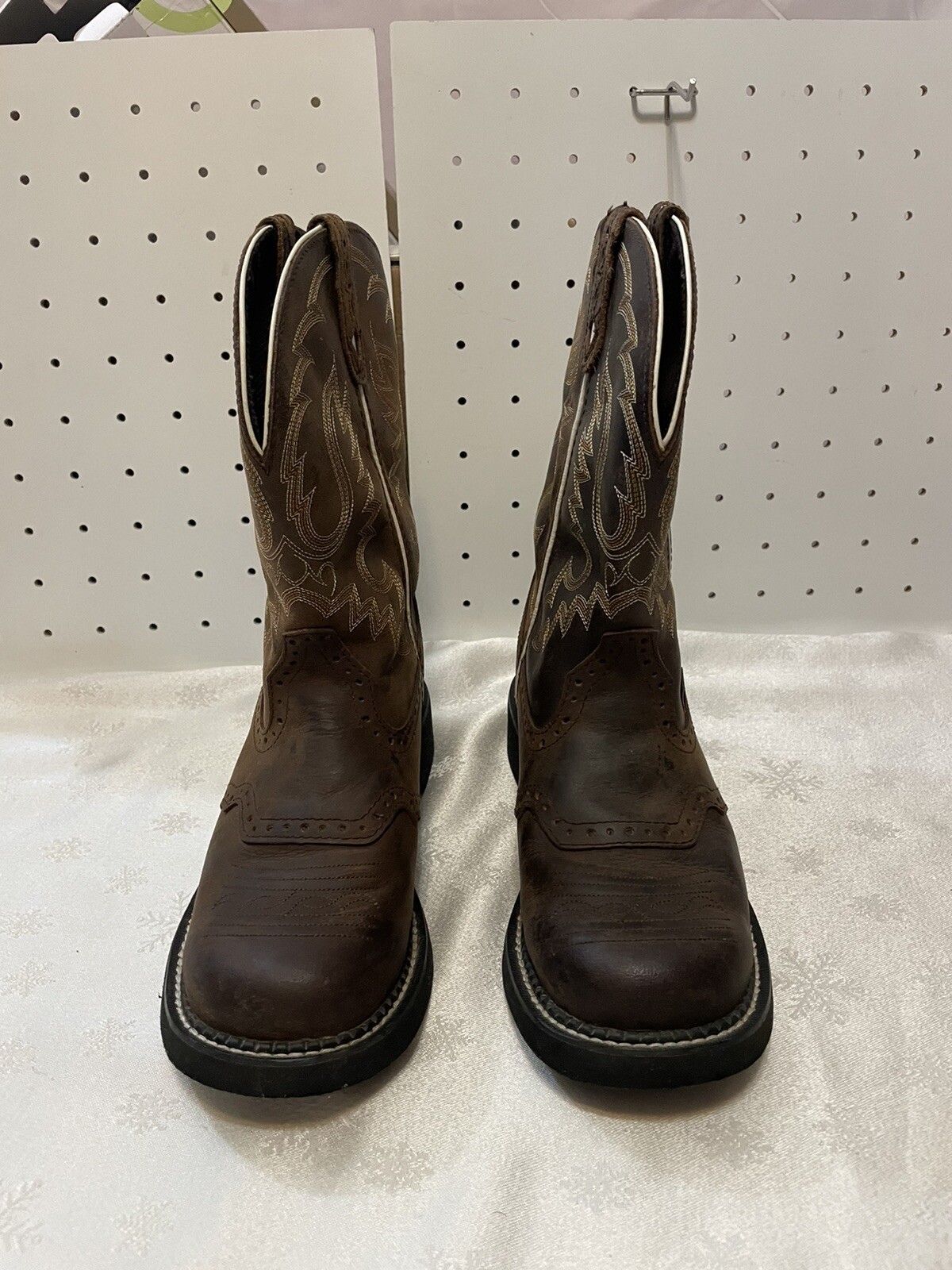 Justin Gypsy Round Toe Aged Bark Western Boots Women Sz