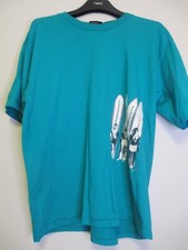 Vintage 90er Single Stitch T-Shirt Herren XL grün Hobie Surfer Strand Surfen