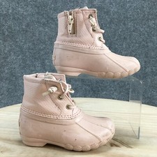 Sperry Boots Kids 8 M Girls Top Sider Saltwater Duck Bootie STL165269 Pink