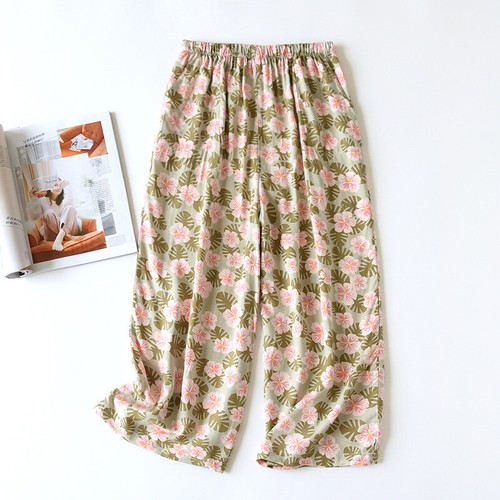 Bequeme Pyjamahose weich Capri Nachtwäsche Unterteil Blumenmuster Loungewear Nachtwäsche - Bild 13 von 23