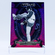 2023 Panini Chronicles Dennis Eckersley Titan Purple Mojo Prizm /50 #21