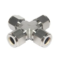 Stainless Steel 316 Compression Tube Fitting, 4 Way Cross, 1/2" Tube OD