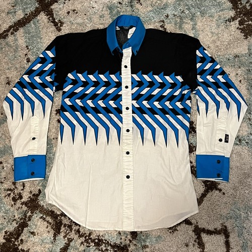 Black Spikes Western Cowboy Shirt Sz 