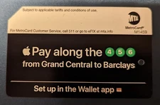 Pay Along the  4 5 6 - NYC MetroCard, Expired-Mint Condition