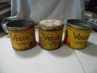 Vintage Vogue Cigarette Tobacco Tin Tobacciana Advertising