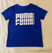 Puma Kids T-Shirt Size 5 Boys Short Sleeve Royal Blue