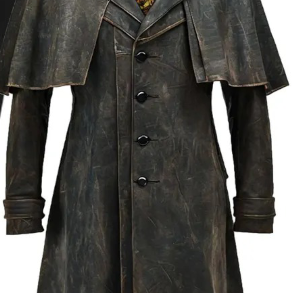 Bloodborne Hunter Leather Coat Distressed Long Trench Duster for