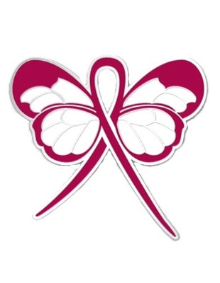Burgundy Ribbon Butterfly Pin Awareness Lapel Multiple Myeloma Cancer Cause New 