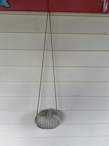 Vintage Delill Gold/Silver Woven Hardbody Evening Bag Purse W/ Shoulder Strap - Picture 4 of 11