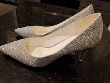 Rhinestone Heels Dressy Women's Stiletto Pointed Toe Pumps Mesh High Heel Pumps