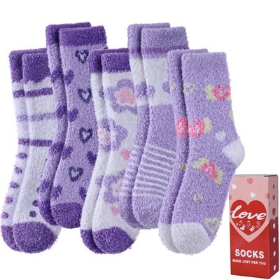 Fuzzy Socks for Women Fluffy Slipper Winter Warm Soft Cozy Microfiber Plush S...