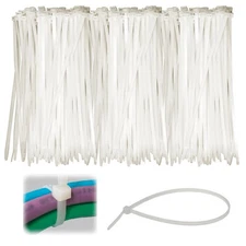 500 Pcs Clear 6" Nylon Cable Wire Wrap Zip Ties 18 Lbs Uv Resistant Usa