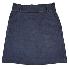 Ann Taylor Denim Pencil Skirt Women's Sz 8 Dark Blue Stretch Pockets Beltloops