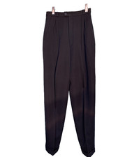 VTG SirforHer Women  s WoolPants StraightLegCuffed ClassicBlackNew sz 6DressyNice