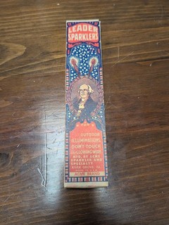 Vintage Leader Sparklers No. 8 Box George Washington Acme Specialties (Empty)