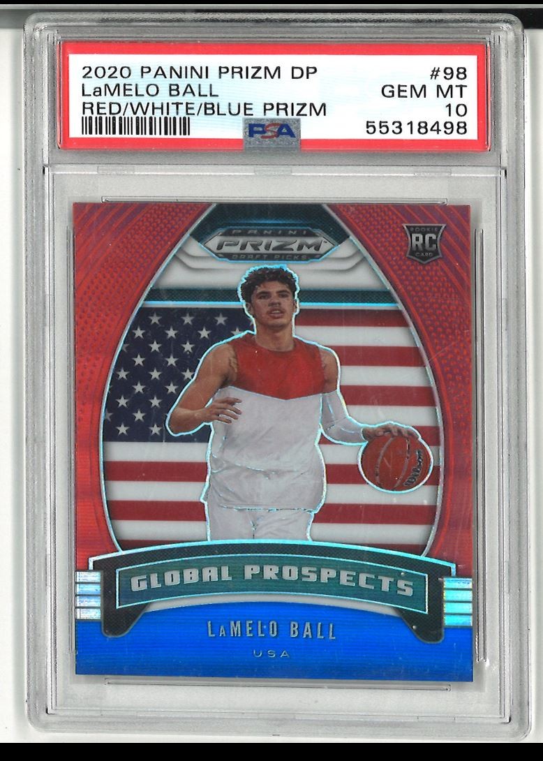 2020-21 Panini Prizm Draft Picks Collegiate Red White and Blue LaMelo Ball