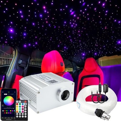 AZIMOM Bluetooth Control 10W RGBW Twinkle Fiber Optic Lights Star Ceiling Lig...
