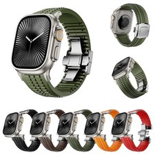 For Apple Watch 42/44/45/46/49mm Silicone Sports Adjustanle Strap Brascelet Band