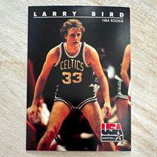 SkyBox 1992 USA Basketball Larry Bird Boston Celtics Rookie #11 NBA Card. rookie card picture