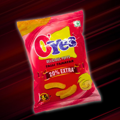 Oyes Delicious Puffs Talli Tamatar Flavor 16gm Each Best Snacks ( Pack Of 12)