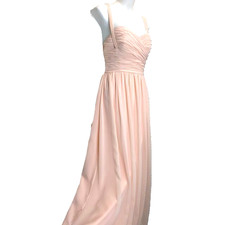 Bill Levkoff Blush Pink Bridesmaid Gown Sz 10 Formal Sweetheart Ruched Chiffon