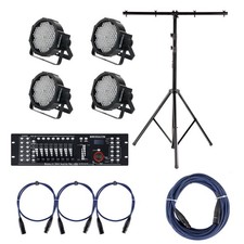 Tolles Komplett SET 4x Scheinwerfer 1x DMX Controller USB Stativ 1m/10m Kabel