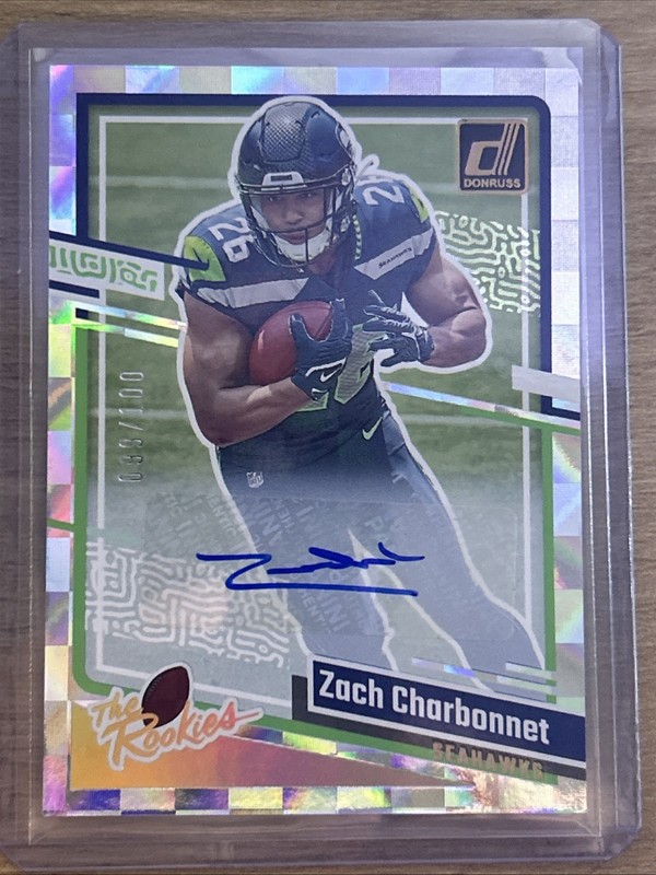 2023 Panini Donruss The Rookies Autographs #16 Zach Charbonnet #099/100 Rookie