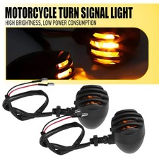 For 12V Motorcycle Light Turn Signal Lamp Blinker Amber Wires) Front/Rear Pair(2
