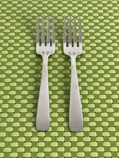 Oneida SATIN ACCENT Stainless 2 Dinner Forks Deluxe USA Frosted Handle Flatware