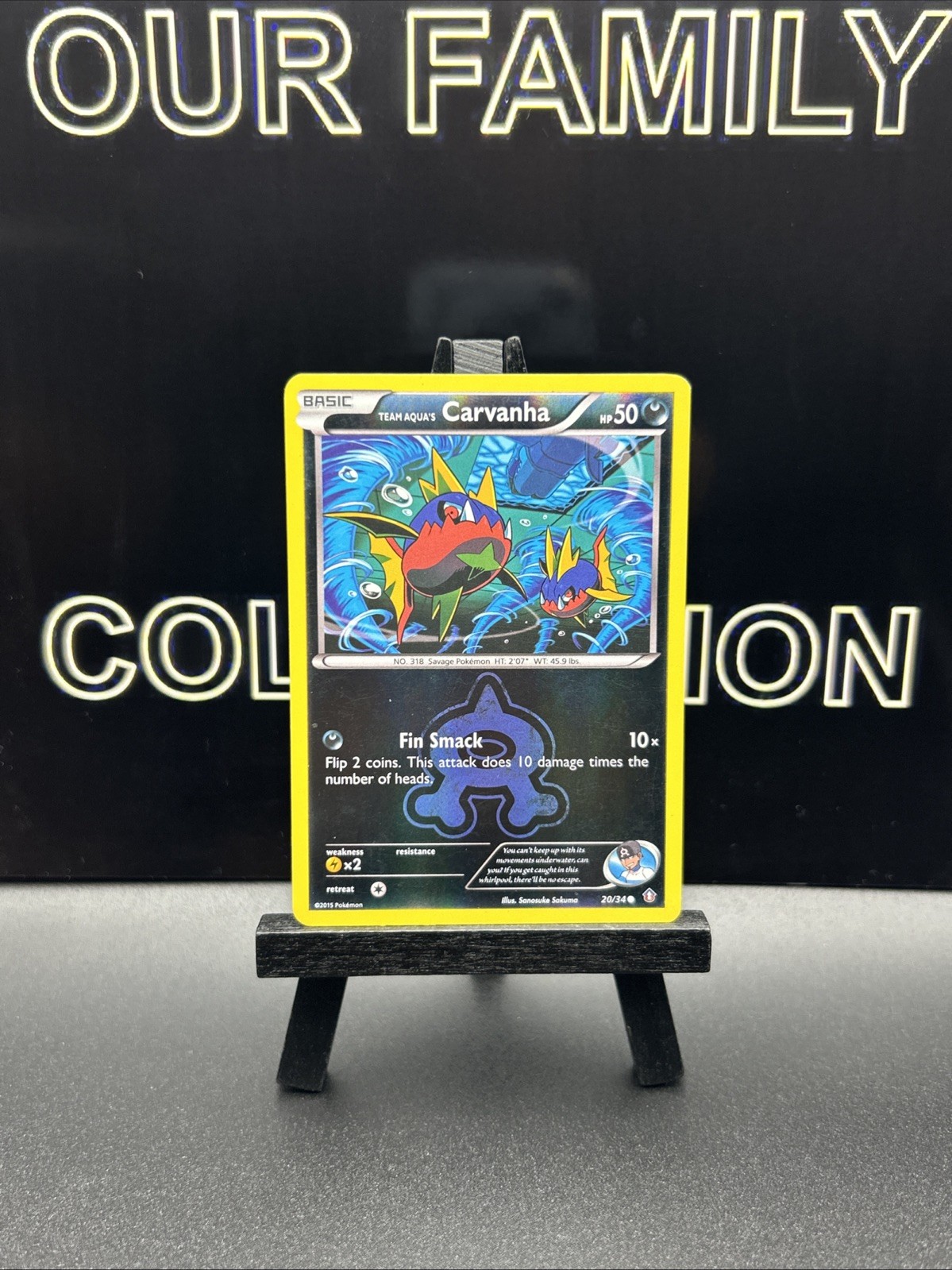 Team Aqua's Carvanha - 20/34 [Double Crisis] Pokemon TCG - REVERSE HOLO - LP