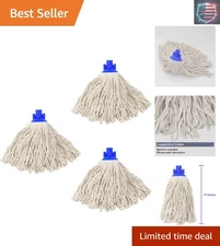 Cotton String Mop Replacement Heads - 3 PCS for Thorough Dirt Pickup