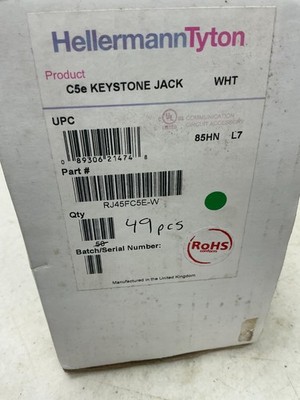 *FREE SHIPPING* Hellermann Tyton RJ45FC5E-W Cat 5e Keystone Lot of 49pcs.