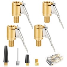 URAQT 8 St&uuml;ck Multifunktionales Ventiladapter Set, 4 Messing Reifenf&uuml;llnippel