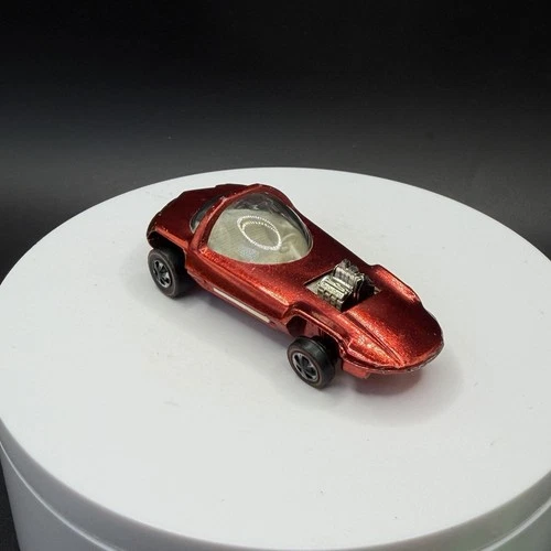 Vintage Hot Wheels Redline Silhouette Red US Base - Excellent Shiny Car!
