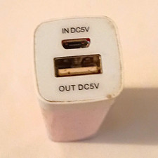 Portable Power Bank 2 Port Micro-USB Input USB-A Output 5V Red/White