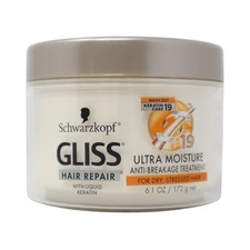 Schwarzkopf Gliss Hair Repair Ultra Moisture Anti-Breakage Treatment, 6.1 oz