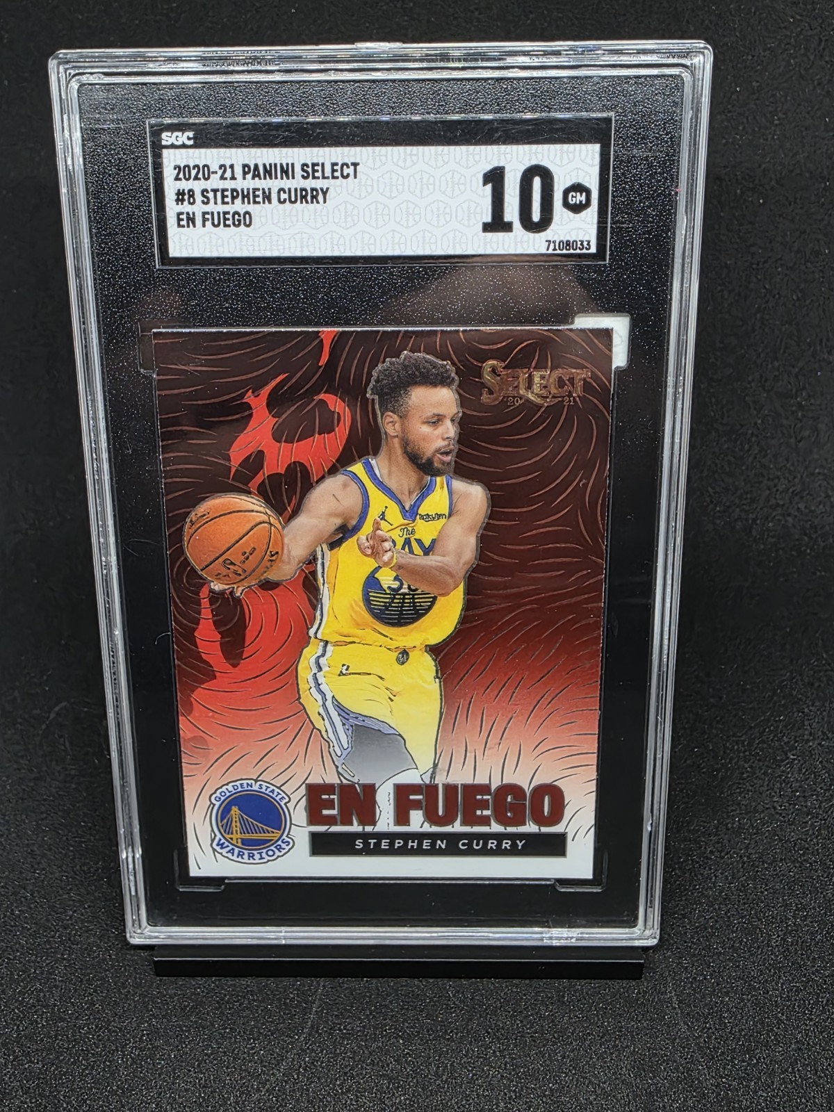 Panini 2020-21 Select En Fuego #8 Stephen Curry SGC 10 Basketball